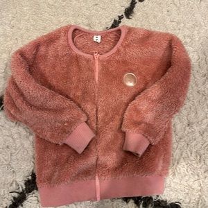 Hux Furry Bomber Jacket Pink zip up Size 4